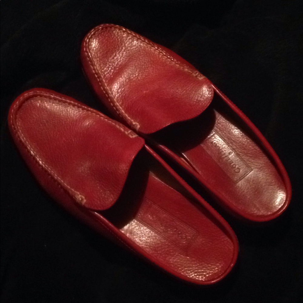 Gorgeous red loafer mules